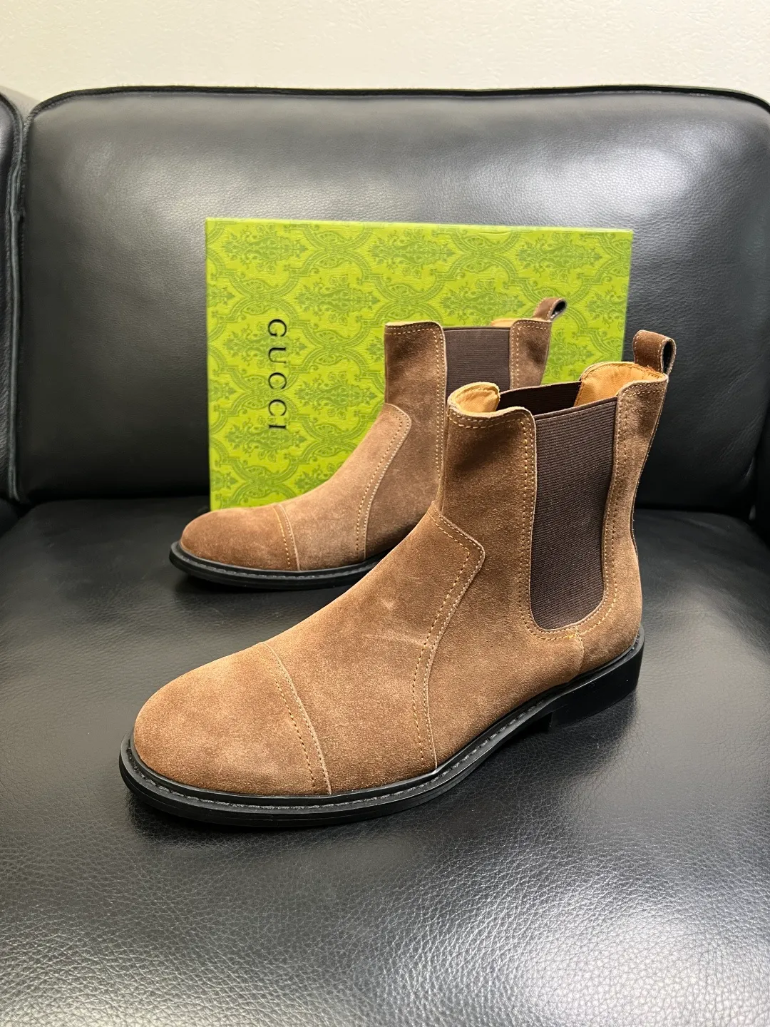 Men's shoes 💰900 Gucci High-quality top crafts Gucci Leather shoes and boots high-top series counter synchronization Original factory configuration, original cowhide imported from Italy, imported water-dyed cow lining, soles: original factory special supply original sole super comfortable, original factory and single goods High quality, welcome to compare and synchronization at the counter, code number 39-44 (customized 45)